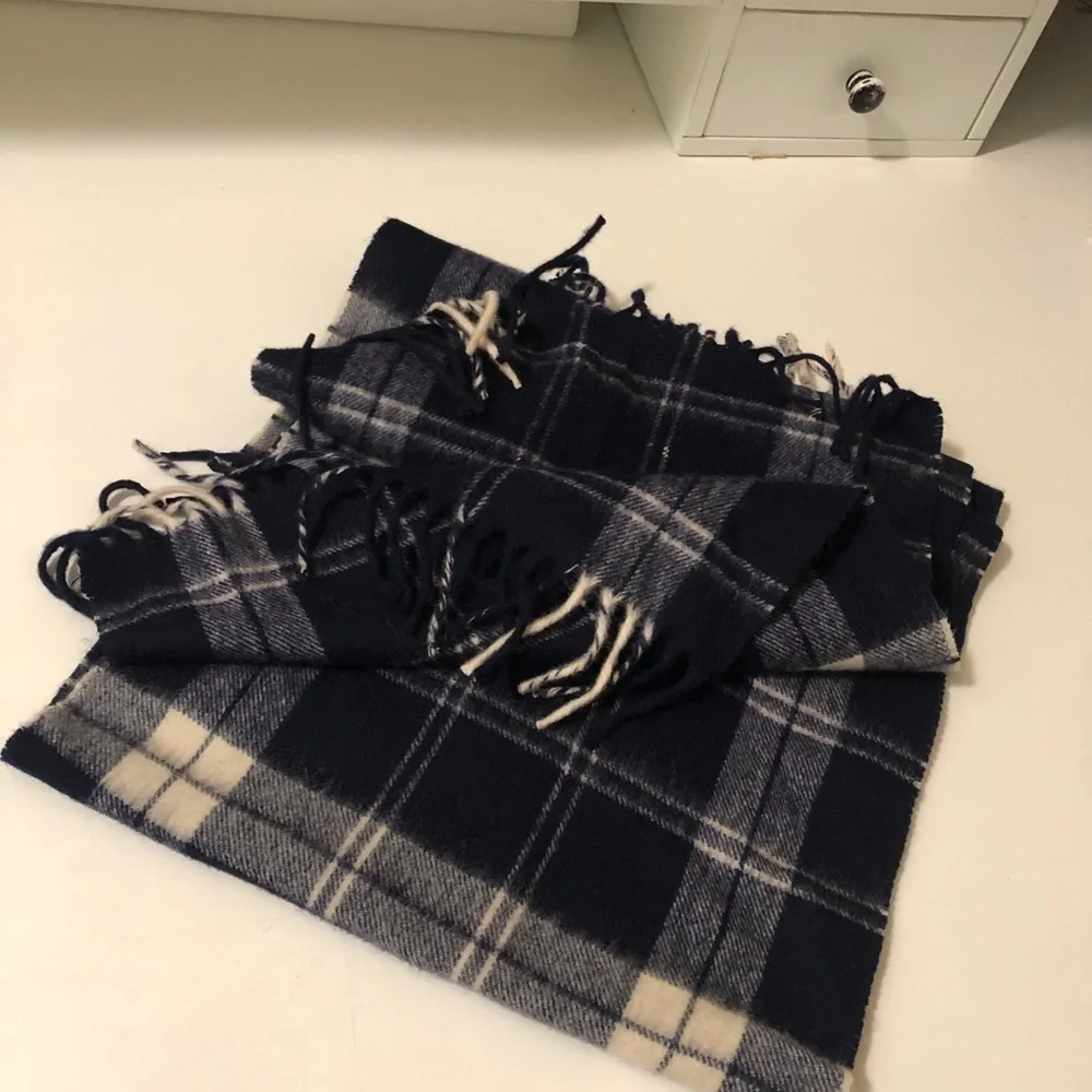 Christine Dior vintage scarf. Navy blue & gray
